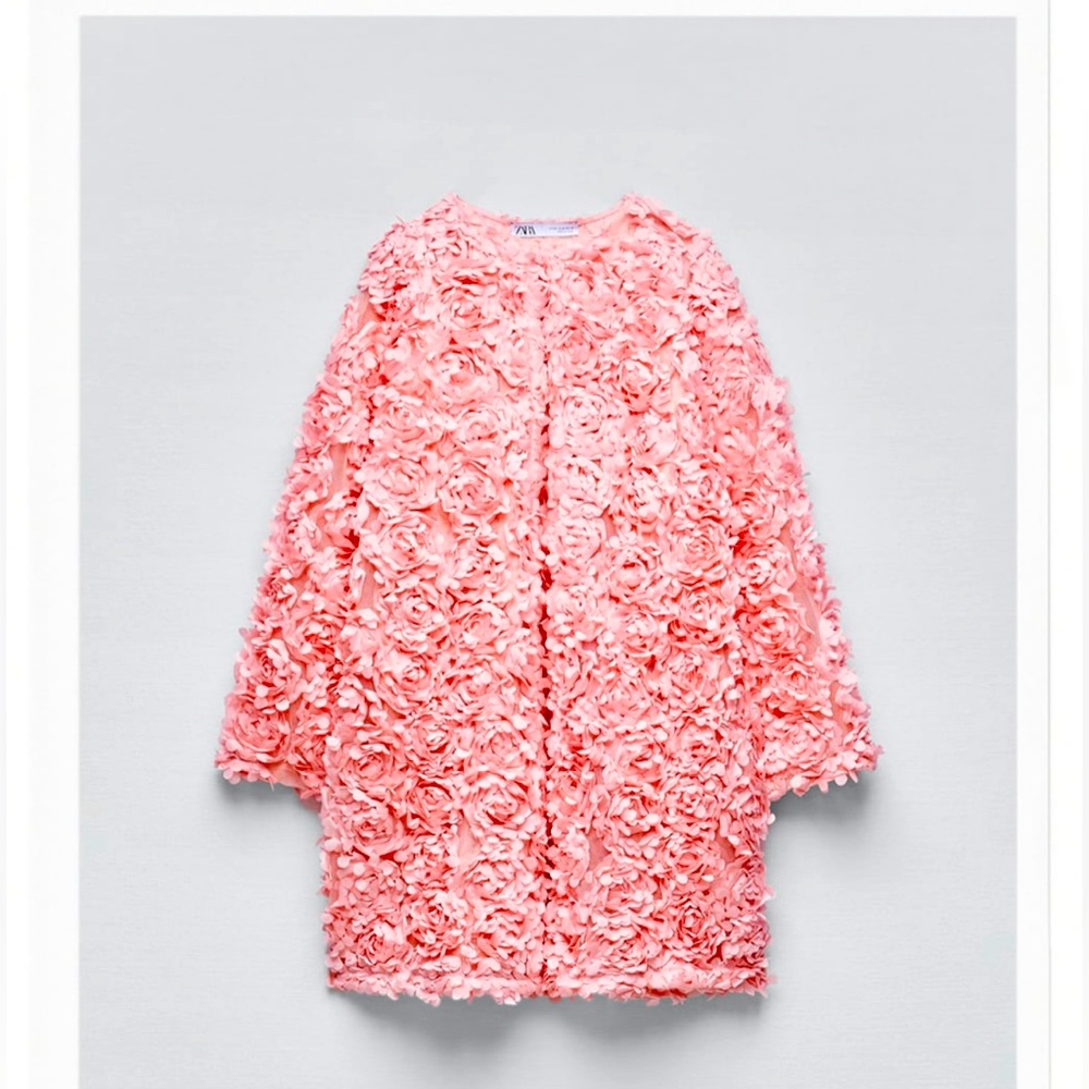 Zara floral texture coat